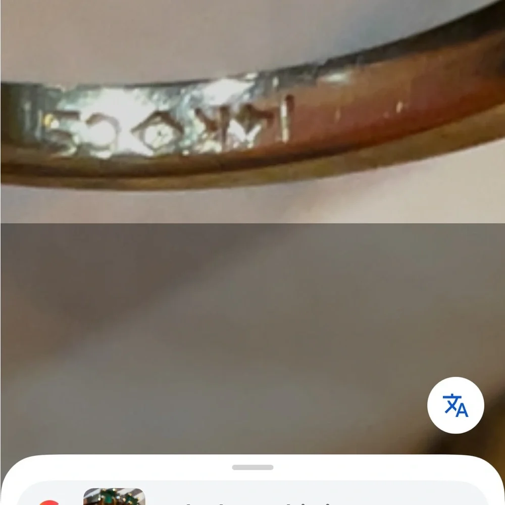 14K yellow gold ring with emeralds and diamonds. - Picture 16 of 16